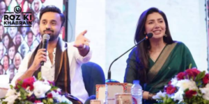 Waseem Badami, Mahira Khan, handshake, Aalami Urdu Conference, fans