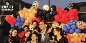 Fahad Mustafa, Moosa, birthday party, cricket theme, family celebration